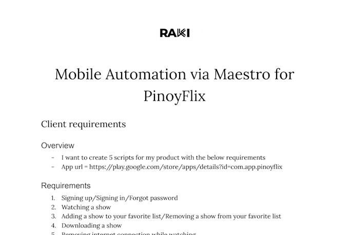 create automation testing for your mobile application